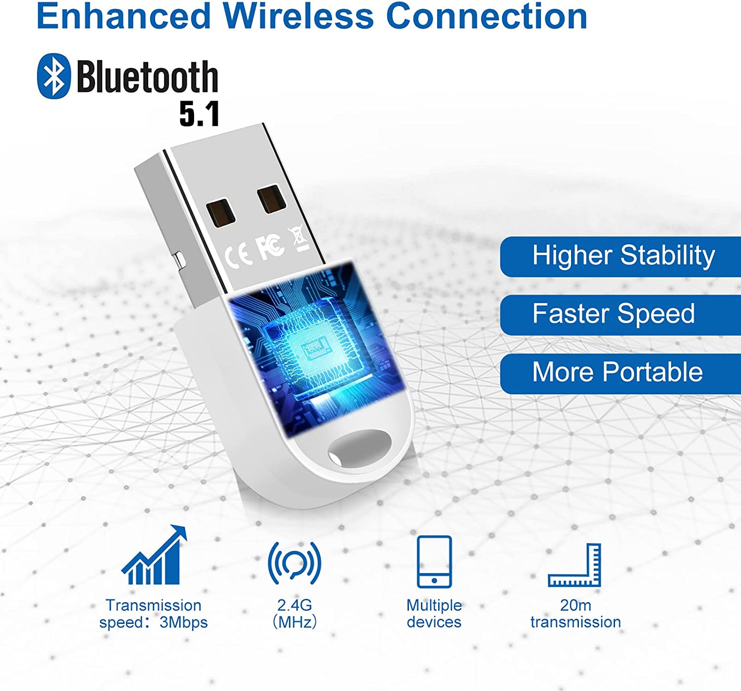 Adaptateur Bluetooth, émetteur Bluetooth Pour PC - Dongle Bluetooth 5.0